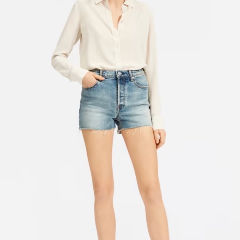 Everlane Denim Cheeky Shorts with Raw Edge Hem size 26